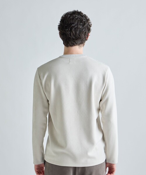 MEN'S BIGI（メンズビギ）の「アランパネル ニットコンビVネックロングTEE（Tシャツ/カットソー・メンズ・グレー/ブラウン/ネイビー・03/02/01/04）」の22枚目の写真