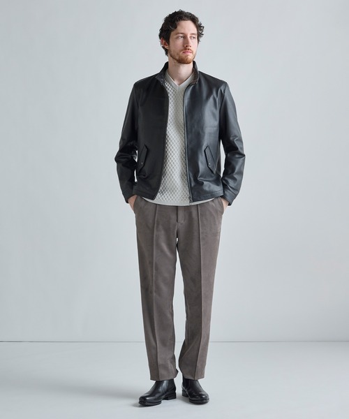 MEN'S BIGI（メンズビギ）の「アランパネル ニットコンビVネックロングTEE（Tシャツ/カットソー・メンズ・グレー/ブラウン/ネイビー・03/02/01/04）」の7枚目の写真