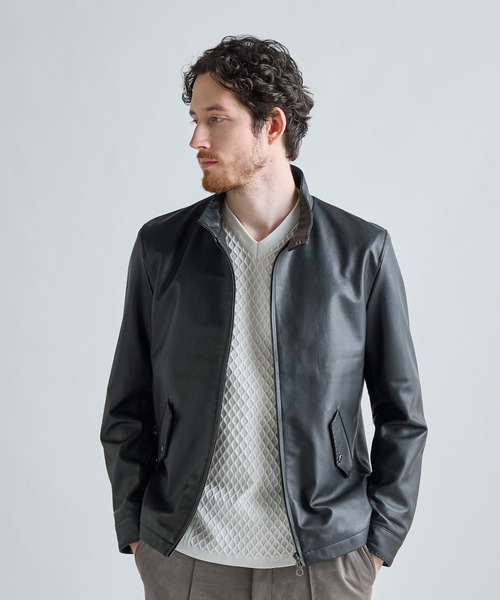 MEN'S BIGI（メンズビギ）の「アランパネル ニットコンビVネックロングTEE（Tシャツ/カットソー・メンズ・グレー/ブラウン/ネイビー・03/02/01/04）」の6枚目の写真