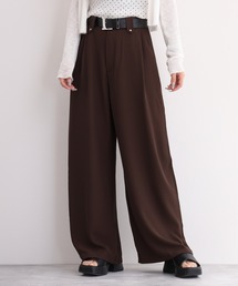 .works 合皮ベルト付ワードパンツ