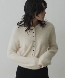 襟付きフェザーカーディガン