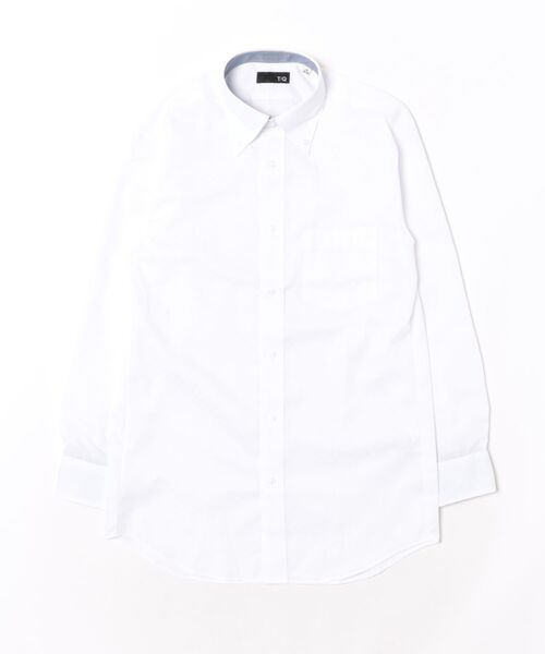 TAKA-Q(タカキュー)の「ワイシャツ メンズ 長袖 ノンアイロン ボタンダウン ビジネス ドレス 綿混 NEWスタンダードフィット(シャツ/ブラウス・メンズ・ホワイト・首回り45cm-裄丈86cm/首回り43cm-裄丈82cm/首回り43cm-裄丈86cm/首回り41cm-裄丈86cm/首回り37cm-裄丈80cm/首回り39cm-裄丈84cm/首回り39cm-裄丈80cm/首回り41cm-裄丈82cm)」の2枚目の写真
