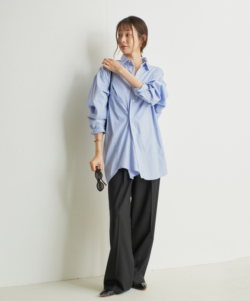 plage（プラージュ）の「R’IAM WOOSTED BASIC パンツ（スラックス・レディース・ブラック/チャコールグレー・38/36/34）」の3枚目の写真