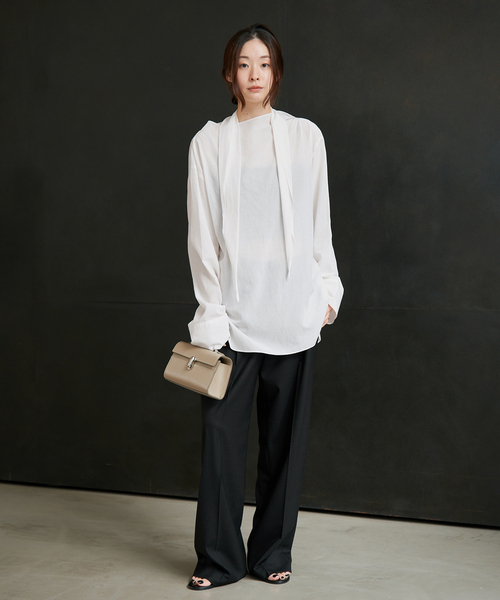 plage（プラージュ）の「R’IAM WOOSTED BASIC パンツ（スラックス・レディース・ブラック/チャコールグレー・38/36/34）」の4枚目の写真