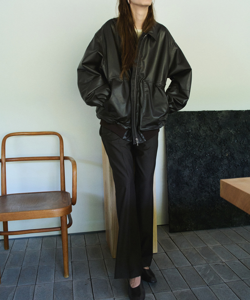 plage（プラージュ）の「R’IAM WOOSTED BASIC パンツ（スラックス・レディース・ブラック/チャコールグレー・38/36/34）」の5枚目の写真