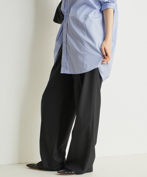 plage（プラージュ）の「R’IAM WOOSTED BASIC パンツ（スラックス・レディース・ブラック/チャコールグレー・38/36/34）」の17枚目の写真