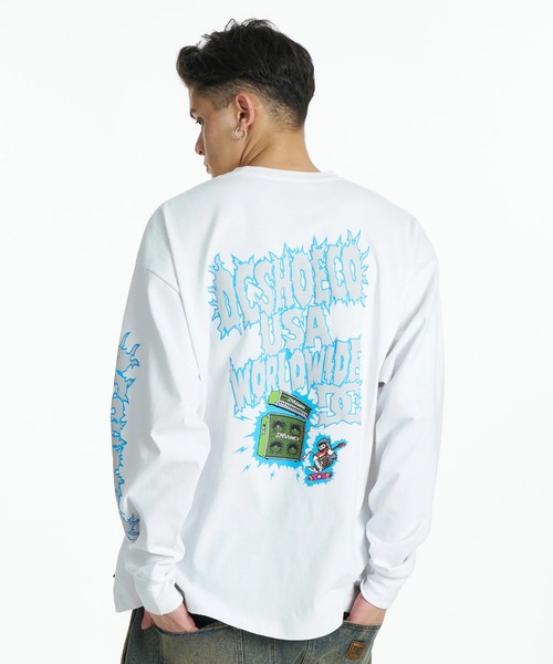 DC SHOES(ディーシーシューズ)の「DC SHOES メンズ 26 ELECTRIC LS ロンT 【2026年秋冬モデル】/バック袖プリント長袖ロンT(Tシャツ/カットソー・メンズ・ホワイト/ブラック/ホワイト系その他・MEDIUM/LARGE/X-LARGE)」の1枚目の写真