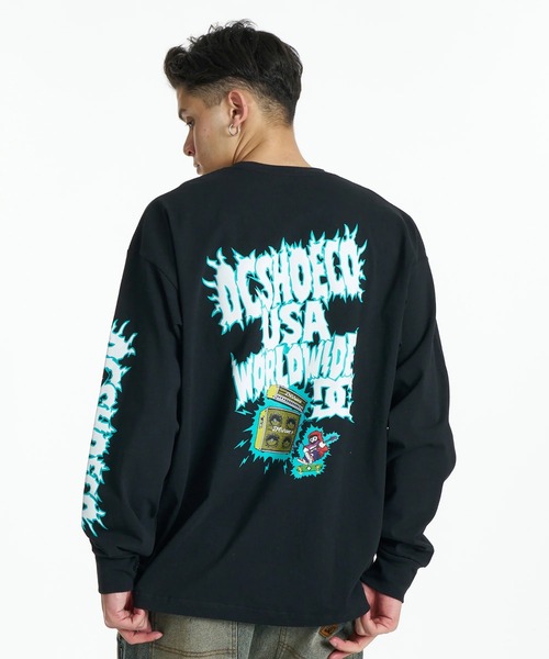 DC SHOES(ディーシーシューズ)の「DC SHOES メンズ 26 ELECTRIC LS ロンT 【2026年秋冬モデル】/バック袖プリント長袖ロンT(Tシャツ/カットソー・メンズ・ホワイト/ブラック/ホワイト系その他・MEDIUM/LARGE/X-LARGE)」の3枚目の写真