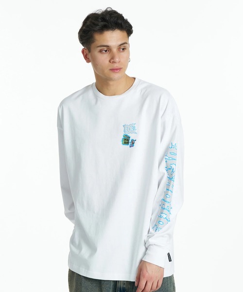 DC SHOES(ディーシーシューズ)の「DC SHOES メンズ 26 ELECTRIC LS ロンT 【2026年秋冬モデル】/バック袖プリント長袖ロンT(Tシャツ/カットソー・メンズ・ホワイト/ブラック/ホワイト系その他・MEDIUM/LARGE/X-LARGE)」の7枚目の写真