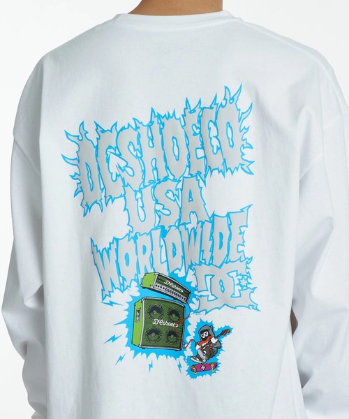DC SHOES(ディーシーシューズ)の「DC SHOES メンズ 26 ELECTRIC LS ロンT 【2026年秋冬モデル】/バック袖プリント長袖ロンT(Tシャツ/カットソー・メンズ・ホワイト/ブラック/ホワイト系その他・MEDIUM/LARGE/X-LARGE)」の6枚目の写真