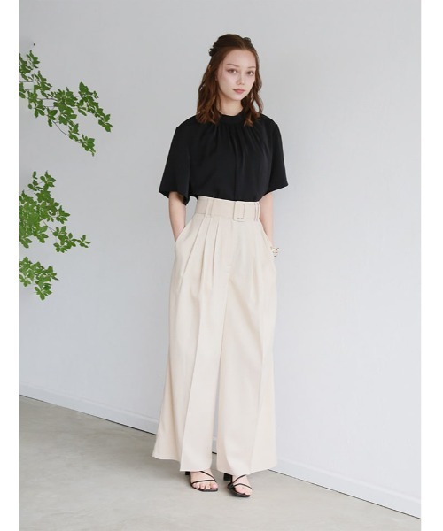 fifth(フィフス)の「ハイネックギャザー半袖ブラウス(シャツ/ブラウス・レディース・ブラック/ホワイト・M)」の6枚目の写真