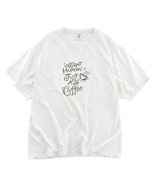 VINTAGE(ヴィンテージ)の「【USED】DELTA “Instant Human Just Add Coffee” メッセージ Tシャツ(Tシャツ/カットソー・メンズ・ホワイト・X-LARGE)」の1枚目の写真