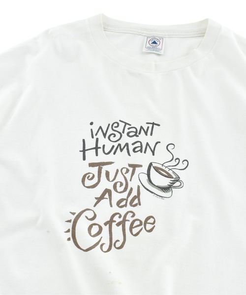 VINTAGE(ヴィンテージ)の「【USED】DELTA “Instant Human Just Add Coffee” メッセージ Tシャツ(Tシャツ/カットソー・メンズ・ホワイト・X-LARGE)」の2枚目の写真