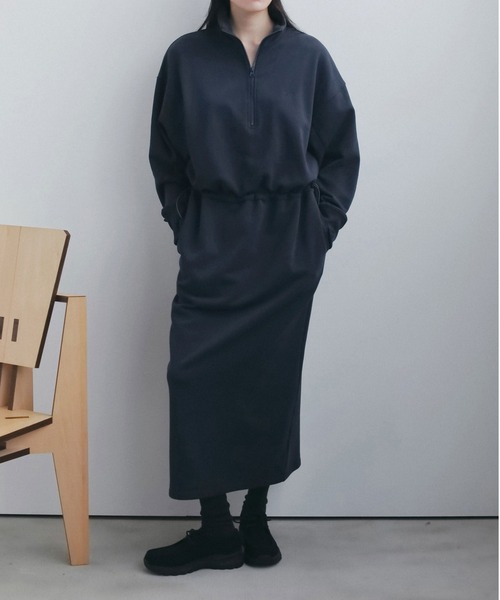 anuke（アンヌーク）の「Halfzip Sweat Onepiece（ワンピース・レディース・グレー/ネイビー・38inch/36inch）」の8枚目の写真