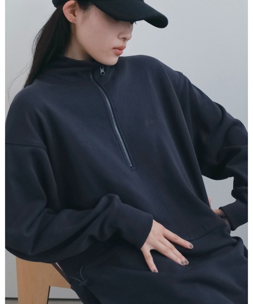 anuke（アンヌーク）の「Halfzip Sweat Onepiece（ワンピース・レディース・グレー/ネイビー・38inch/36inch）」の9枚目の写真