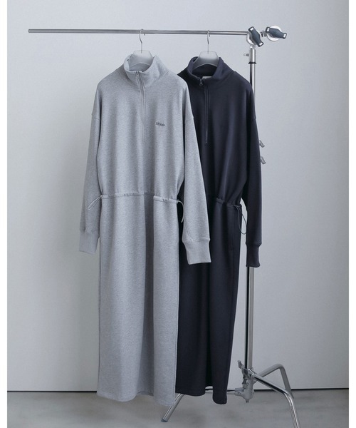 anuke（アンヌーク）の「Halfzip Sweat Onepiece（ワンピース・レディース・グレー/ネイビー・38inch/36inch）」の7枚目の写真