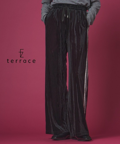 terrace(テラス)の「ストライプベロアサイドライントラックパンツ(その他パンツ・レディース・グレー/ブラック/ブラウン・FREE)」の3枚目の写真