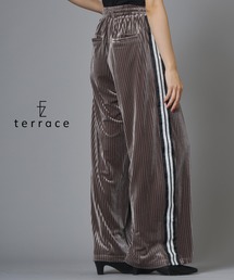 ストライプベロアサイドライントラックパンツ