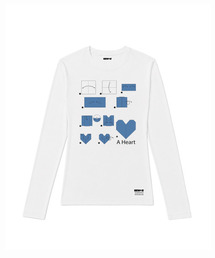 セミクロップド ペーパー 長袖Tシャツ [ホワイト]