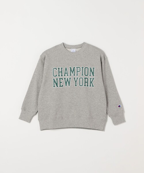 Champion(チャンピオン)の「Champion: クルーネック カレッジライク プリント ロゴ スウェット<KIDS>(スウェット・キッズ・ナチュラル/グレー/ブラック/オレンジ・120/130/140/150/160)」の3枚目の写真