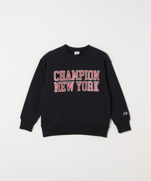 Champion(チャンピオン)の「Champion: クルーネック カレッジライク プリント ロゴ スウェット<KIDS>(スウェット・キッズ・ナチュラル/グレー/ブラック/オレンジ・120/130/140/150/160)」の2枚目の写真