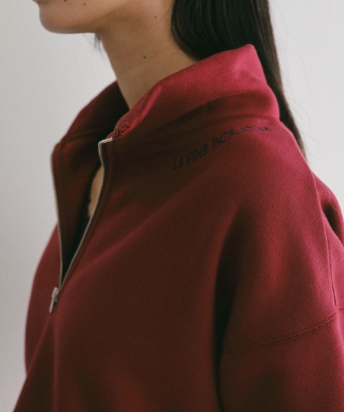 A part by（アパートバイ）の「【LA FINE BOUCHEコラボ】ハーフZIPスウェット（スウェット・レディース・グリーン系その他5/レッド系その他6/ライトグレー・FREE）」の3枚目の写真