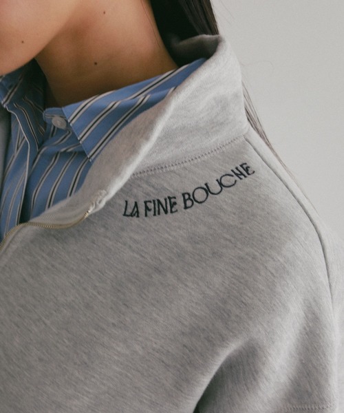 A part by（アパートバイ）の「【LA FINE BOUCHEコラボ】ハーフZIPスウェット（スウェット・レディース・グリーン系その他5/レッド系その他6/ライトグレー・FREE）」の4枚目の写真
