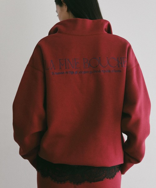 A part by（アパートバイ）の「【LA FINE BOUCHEコラボ】ハーフZIPスウェット（スウェット・レディース・グリーン系その他5/レッド系その他6/ライトグレー・FREE）」の9枚目の写真