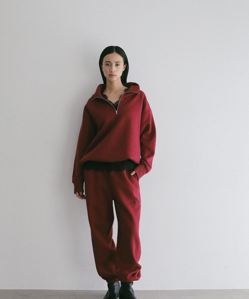 A part by（アパートバイ）の「【LA FINE BOUCHEコラボ】ハーフZIPスウェット（スウェット・レディース・グリーン系その他5/レッド系その他6/ライトグレー・FREE）」の10枚目の写真