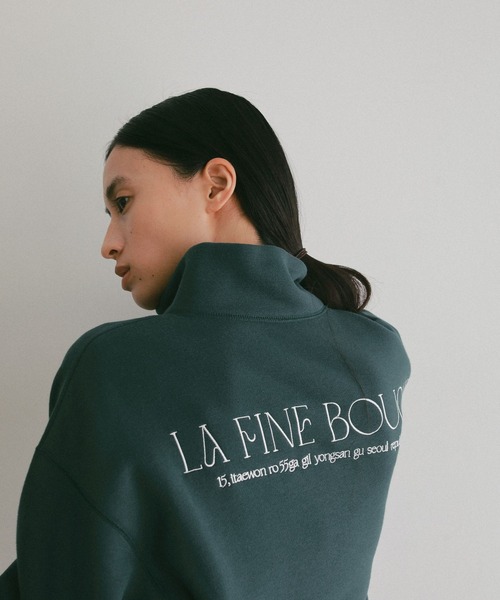 A part by（アパートバイ）の「【LA FINE BOUCHEコラボ】ハーフZIPスウェット（スウェット・レディース・グリーン系その他5/レッド系その他6/ライトグレー・FREE）」の12枚目の写真
