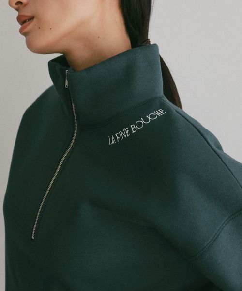 A part by（アパートバイ）の「【LA FINE BOUCHEコラボ】ハーフZIPスウェット（スウェット・レディース・グリーン系その他5/レッド系その他6/ライトグレー・FREE）」の13枚目の写真