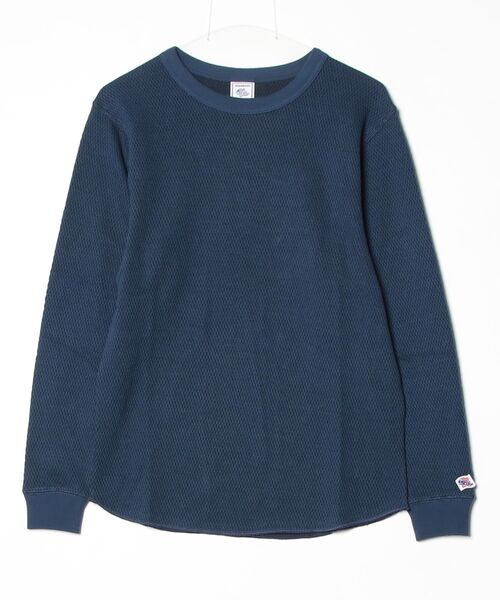 ALWAYS GOOD TIME（オルウェイズグッドタイム）の「【JEMORGAN/ジェーイーモーガン】 ダブルフェイス　ハニカムワッフルロングスリーブTシャツ（Tシャツ/カットソー・メンズ・ネイビー/ナチュラル/ブラック/杢グレー・S/M/L/XL）」の4枚目の写真