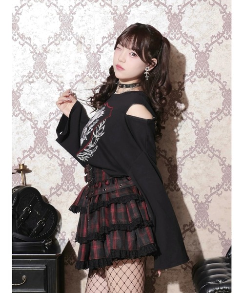 NOEMIE(ノエミー)の「病みくまエンブレムダメージユニセックスTシャツ(Tシャツ/カットソー・レディース・オフホワイト/ブラック/パープル・M)」の8枚目の写真