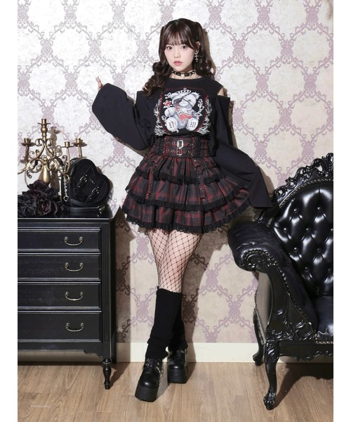 NOEMIE(ノエミー)の「病みくまエンブレムダメージユニセックスTシャツ(Tシャツ/カットソー・レディース・オフホワイト/ブラック/パープル・M)」の10枚目の写真