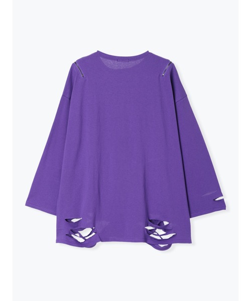 NOEMIE(ノエミー)の「病みくまエンブレムダメージユニセックスTシャツ(Tシャツ/カットソー・レディース・オフホワイト/ブラック/パープル・M)」の17枚目の写真