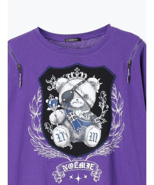 NOEMIE(ノエミー)の「病みくまエンブレムダメージユニセックスTシャツ(Tシャツ/カットソー・レディース・オフホワイト/ブラック/パープル・M)」の18枚目の写真