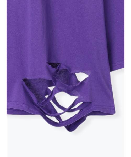 NOEMIE(ノエミー)の「病みくまエンブレムダメージユニセックスTシャツ(Tシャツ/カットソー・レディース・オフホワイト/ブラック/パープル・M)」の20枚目の写真