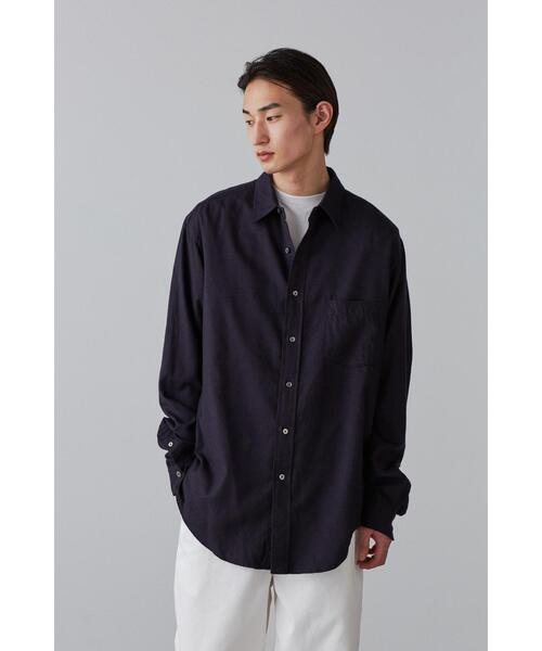 Y(ワイ)の「Y / ORGANIC COTTON / TENCEL BRUSHED TWILL SH(シャツ/ブラウス・メンズ・ネイビー/ホワイト・MEDIUM/LARGE/SMALL)」の1枚目の写真
