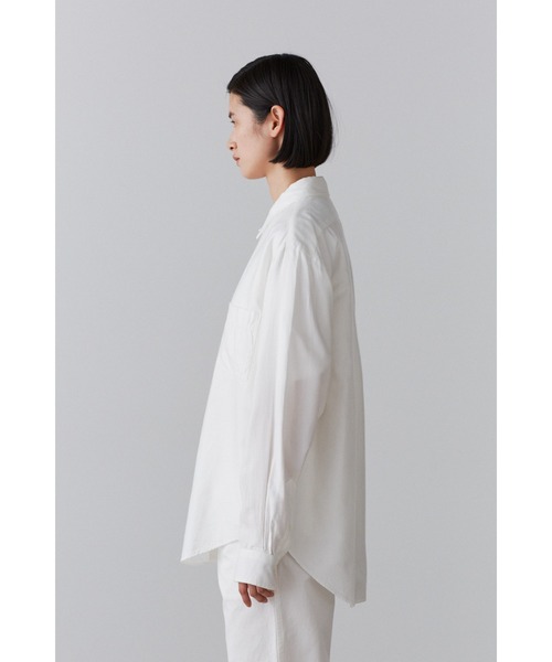 Y(ワイ)の「Y / ORGANIC COTTON / TENCEL BRUSHED TWILL SH(シャツ/ブラウス・メンズ・ネイビー/ホワイト・MEDIUM/LARGE/SMALL)」の6枚目の写真