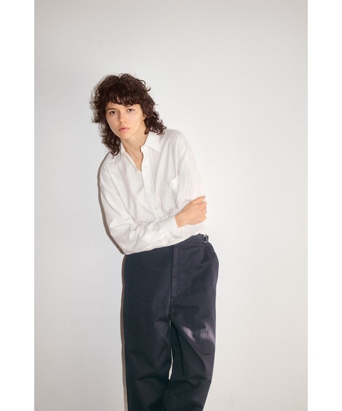 Y(ワイ)の「Y / ORGANIC COTTON / TENCEL BRUSHED TWILL SH(シャツ/ブラウス・メンズ・ネイビー/ホワイト・MEDIUM/LARGE/SMALL)」の8枚目の写真