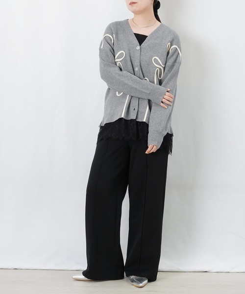 LUCA/LADY LUCK LUCA(ルカ/レディラックルカ)の「LC/LLL ピンタックダンボールワイドパンツ【セットアップ可】(スウェットパンツ・レディース・ブラック/グレー・FREE)」の1枚目の写真