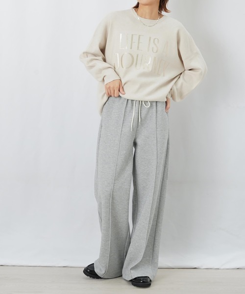LUCA/LADY LUCK LUCA(ルカ/レディラックルカ)の「LC/LLL ピンタックダンボールワイドパンツ【セットアップ可】(スウェットパンツ・レディース・ブラック/グレー・FREE)」の11枚目の写真