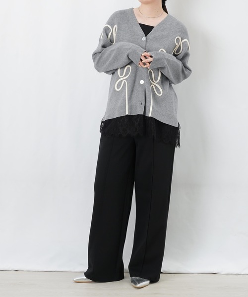 LUCA/LADY LUCK LUCA(ルカ/レディラックルカ)の「LC/LLL ピンタックダンボールワイドパンツ【セットアップ可】(スウェットパンツ・レディース・ブラック/グレー・FREE)」の3枚目の写真
