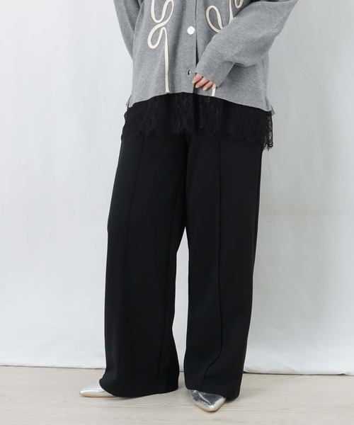 LUCA/LADY LUCK LUCA(ルカ/レディラックルカ)の「LC/LLL ピンタックダンボールワイドパンツ【セットアップ可】(スウェットパンツ・レディース・ブラック/グレー・FREE)」の9枚目の写真