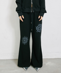 Waffle Bootcut Pants Black