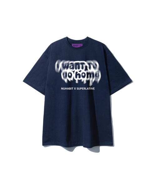 NUHABIT(ニューハビット)の「N/H I WANT TO GO HOME オーバーサイズ半袖 (GOS2-4NH036)(Tシャツ/カットソー・メンズ・ホワイト/ライトグレー/ブラック/ネイビー・MEDIUM/LARGE/X-LARGE)」の1枚目の写真