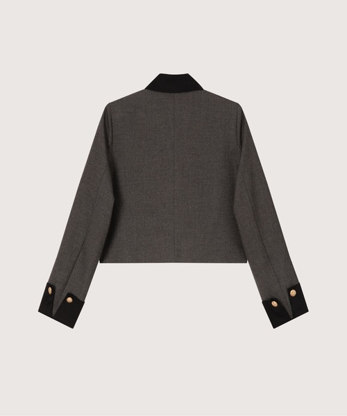 LA POMME petit（ラポミ・プチ）の「Elegant Panel Collar Long Skirt Set Up/エレガントパネルカラーロングスカートセットアップ（セットアップ・レディース・グレー・LARGE/MEDIUM/SMALL）」の4枚目の写真