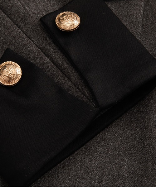 LA POMME petit（ラポミ・プチ）の「Elegant Panel Collar Long Skirt Set Up/エレガントパネルカラーロングスカートセットアップ（セットアップ・レディース・グレー・LARGE/MEDIUM/SMALL）」の9枚目の写真