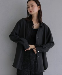 【&g'aime 】レース付きオーバーシャツ Lace Trimmed Over Shirt