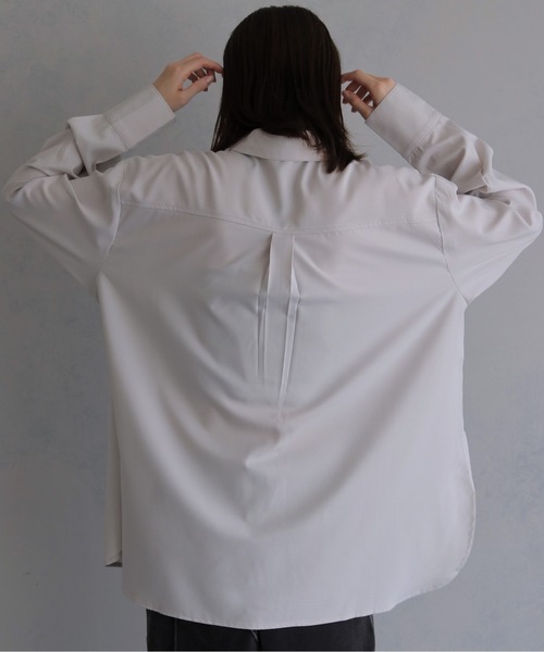 &g'aime(アンジェム)の「【&g'aime 】レース付きオーバーシャツ Lace Trimmed Over Shirt(シャツ/ブラウス・レディース・アイボリー/ブラック/チャコールグレー・FREE)」の10枚目の写真